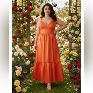 NWOT Hutch Brown Ruched Maxi Dress Size 1X